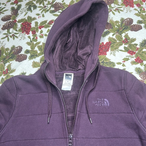 The North Face sherpa lined zip up hoodie Purple size small petite - Picture 4 of 13